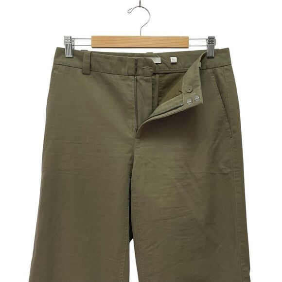 Vince Olive Green Cotton Twill Straight Leg Cropped Pants Size 6 Casual Utility - Picture 6 of 12